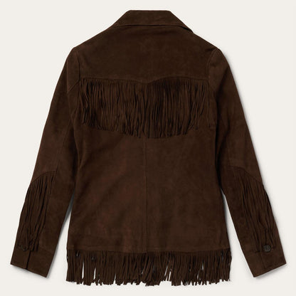 Women Jackets Stetson Fringe Suede Jacket Chocolate