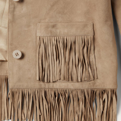Women Jackets Stetson Fringe Suede Jacket Light Tan