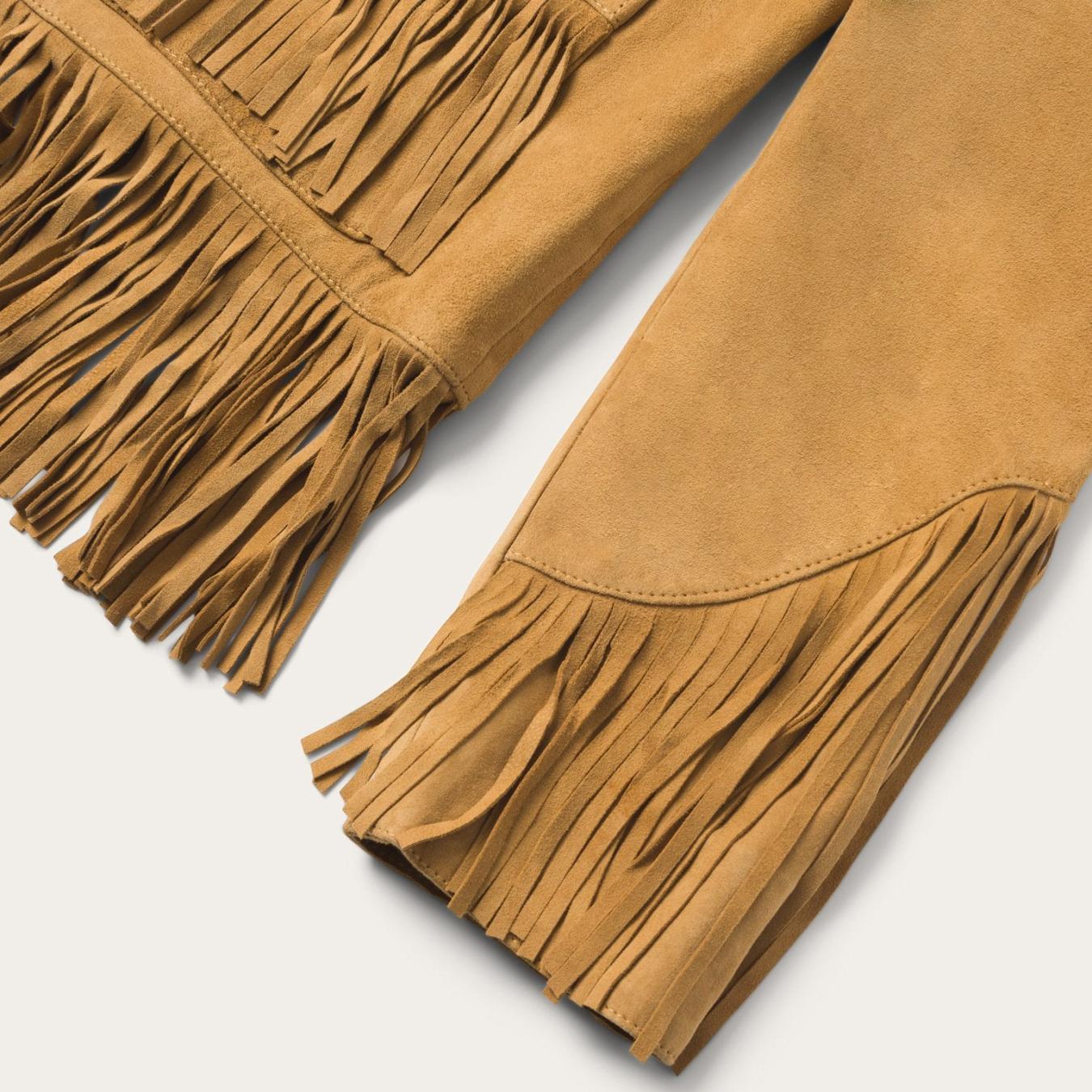 Women Jackets Stetson Fringe Suede Jacket Tan