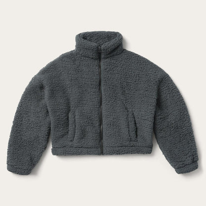 Women Jackets Stetson Fuzzy Teddy Bear Fleece Jacket Grey