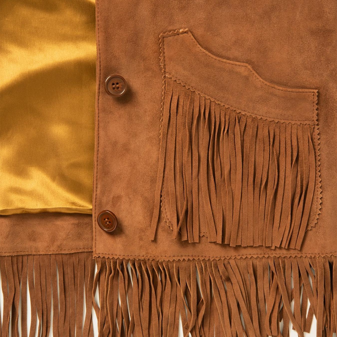 Women Jackets Stetson Lamb Suede Fringed Jacket Brown