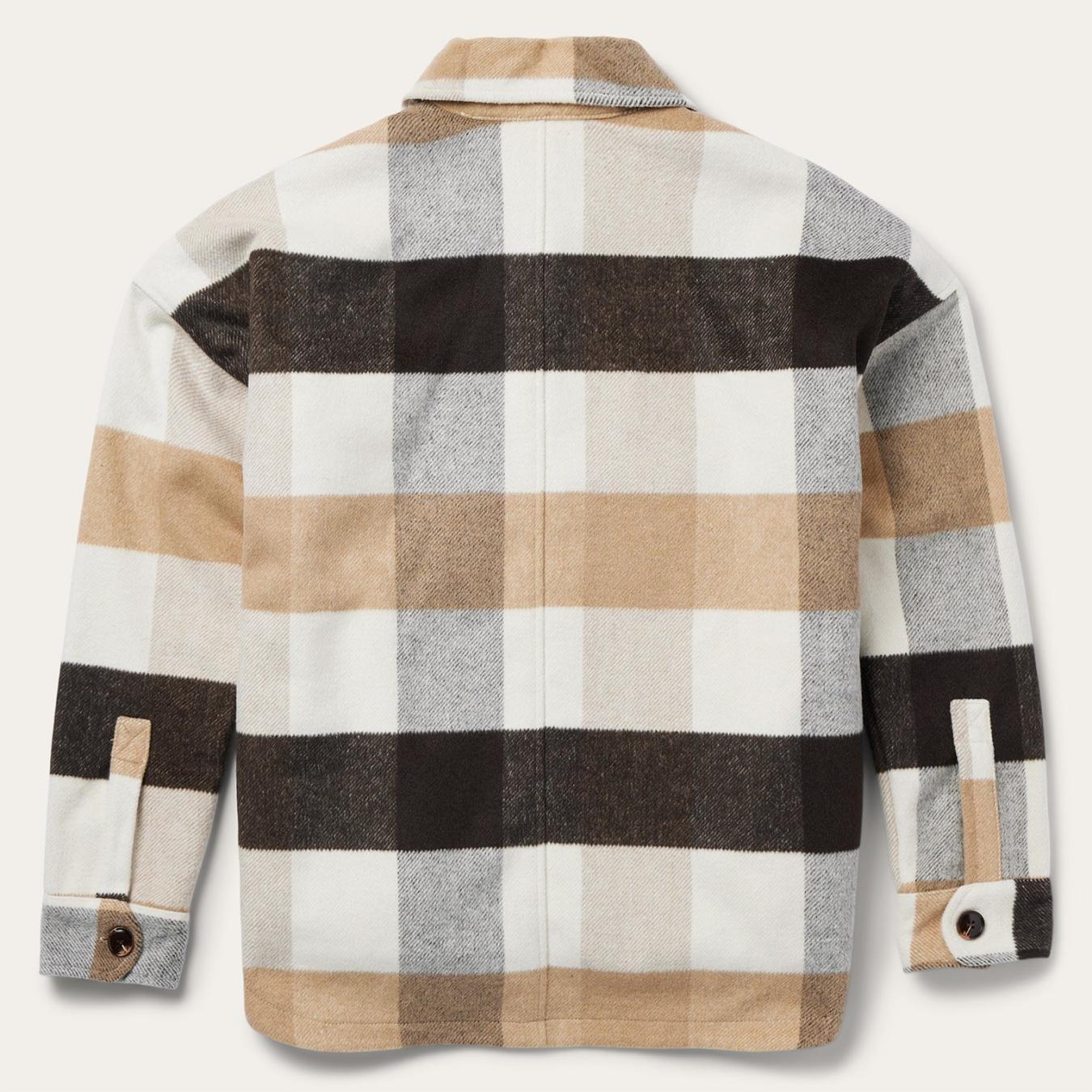 Women Jackets Stetson Oversize Plaid Shirt Jacket Brown
