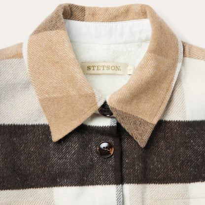 Women Jackets Stetson Oversize Plaid Shirt Jacket Brown