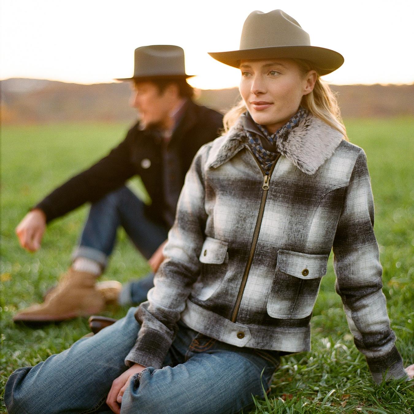 Women Jackets Stetson Plaid Cropped Jacket Black