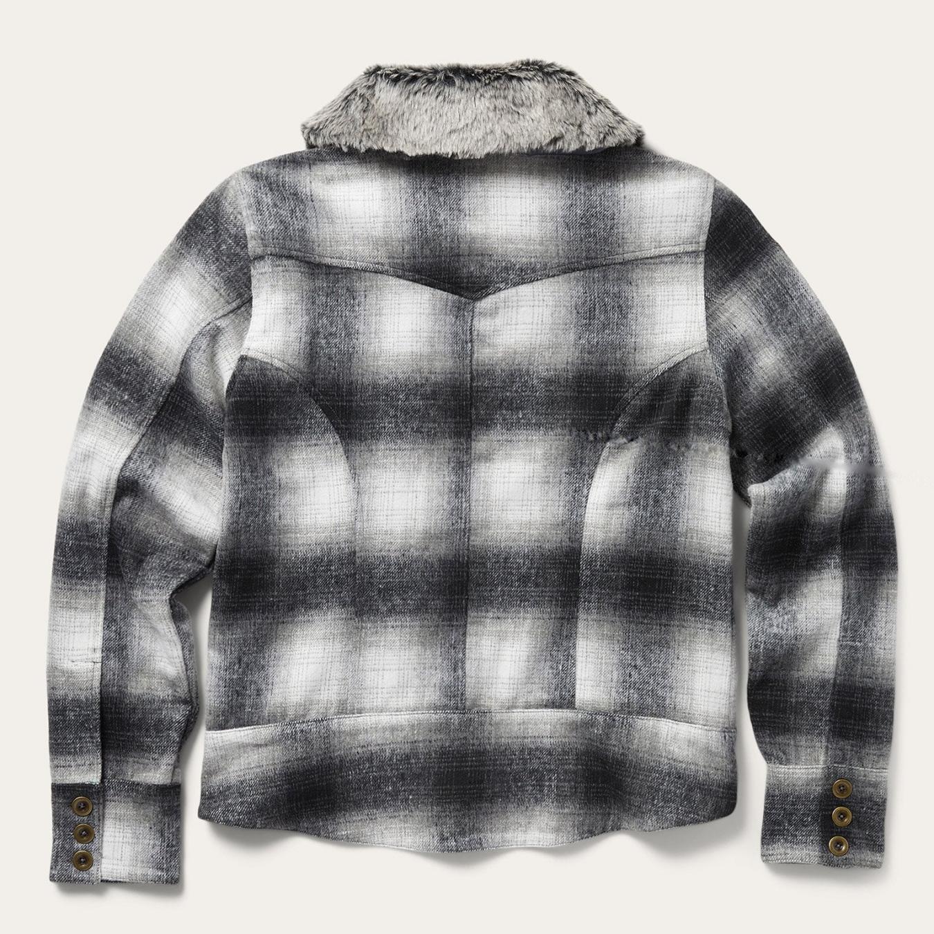 Women Jackets Stetson Plaid Cropped Jacket Black