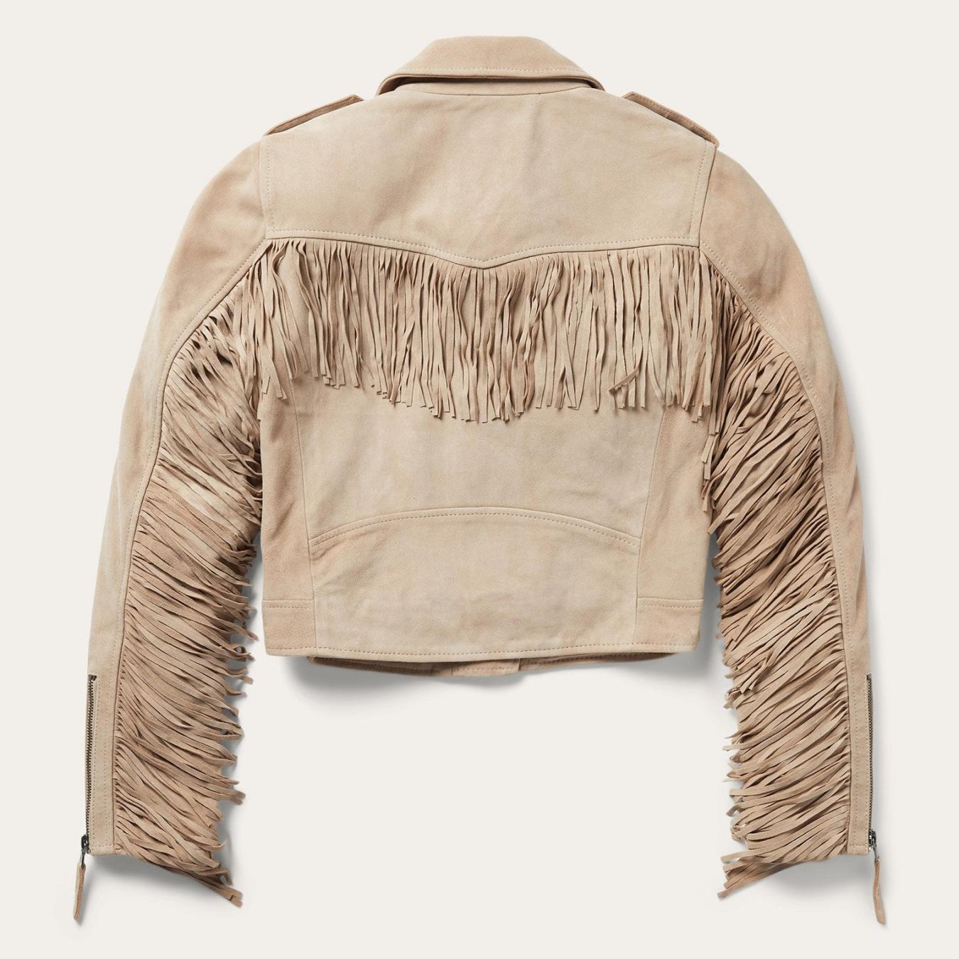 Women Jackets Stetson Premium Suede Moto Jacket Tan