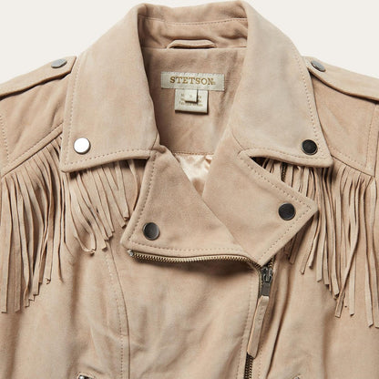 Women Jackets Stetson Premium Suede Moto Jacket Tan
