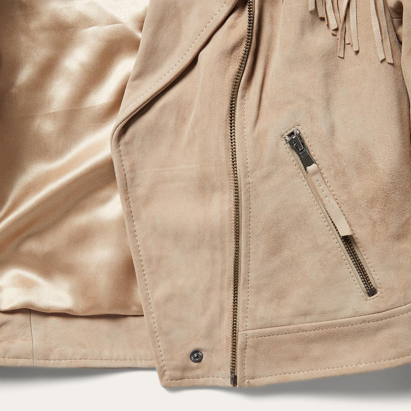 Women Jackets Stetson Premium Suede Moto Jacket Tan