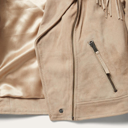 Women Jackets Stetson Premium Suede Moto Jacket Tan