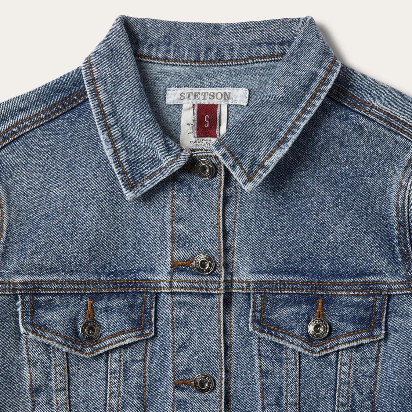 Women Jackets Stetson Stretch Denim Jacket Blue