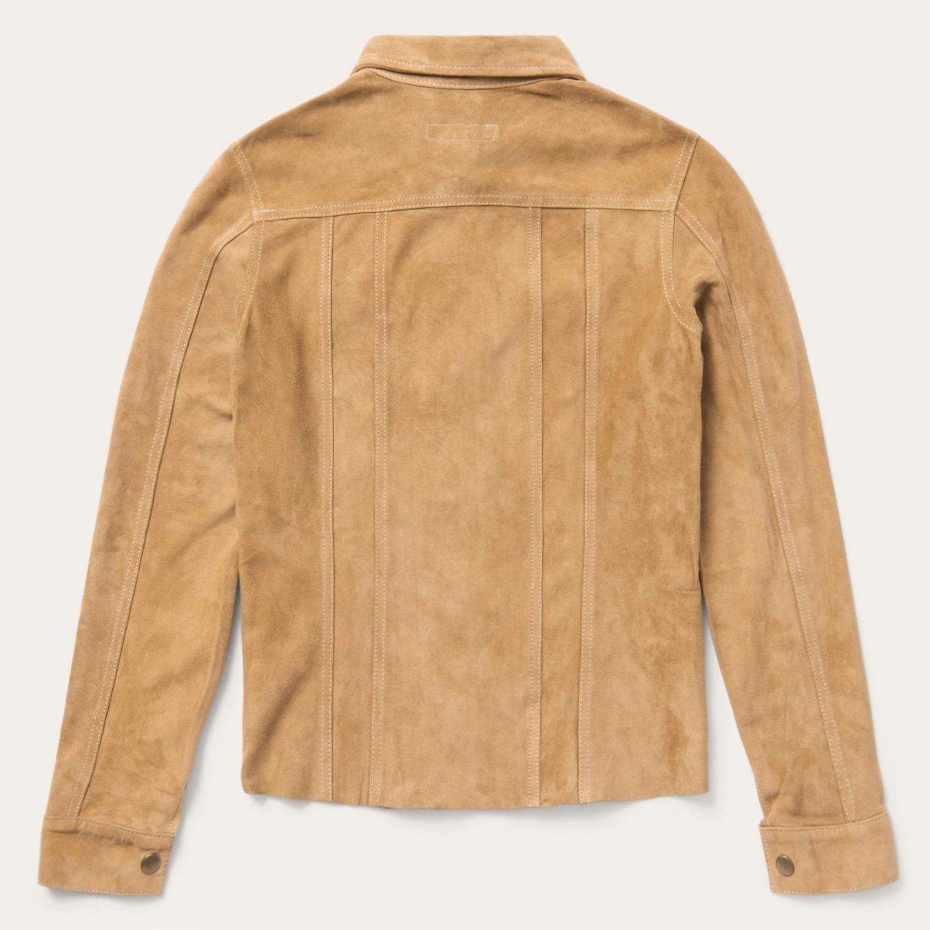 Women Jackets Stetson Suede Denim Shirt Jacket Brown