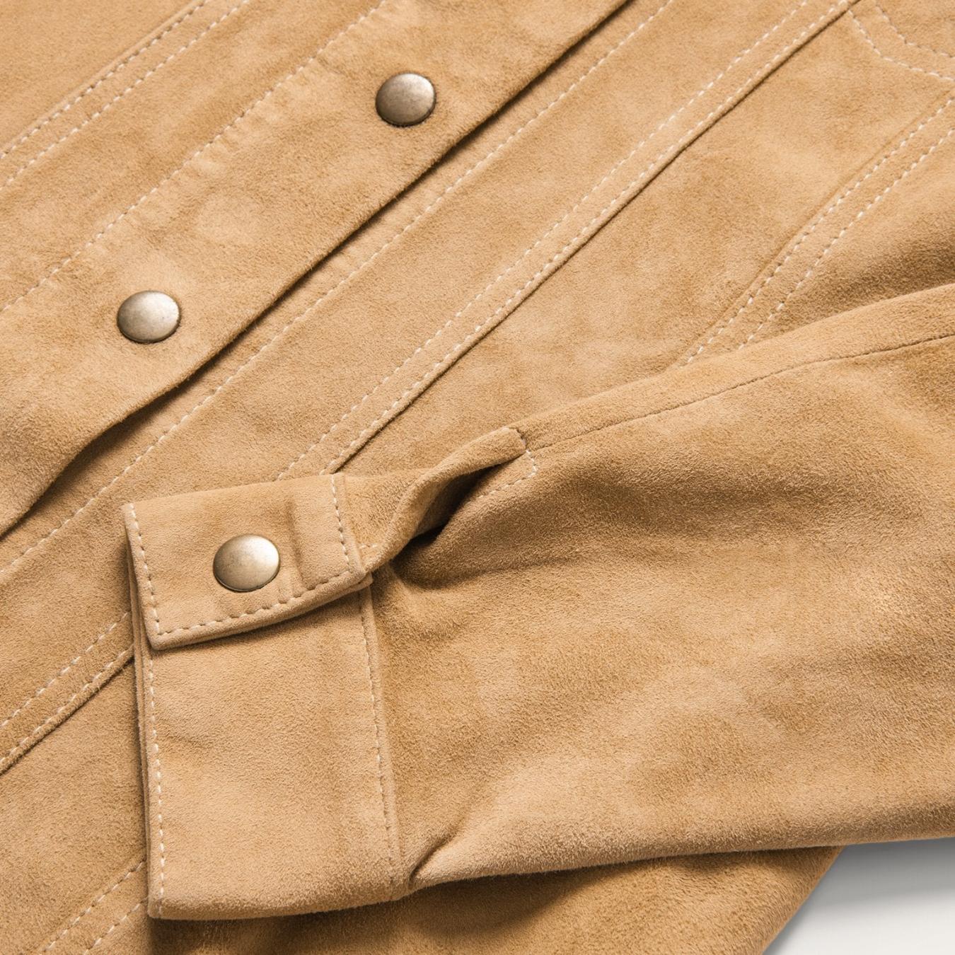 Women Jackets Stetson Suede Denim Shirt Jacket Brown