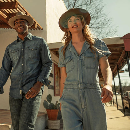 Women Jumpsuits Stetson Notch Collar Jumpsuit Blue