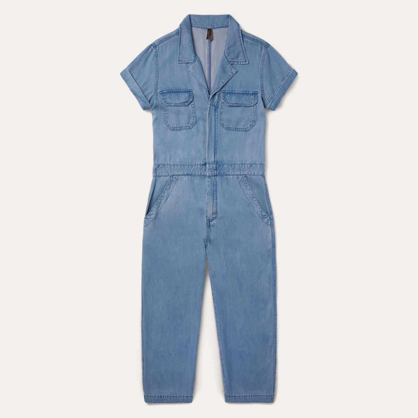 Women Jumpsuits Stetson Notch Collar Jumpsuit Blue