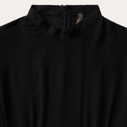 Women Midi Stetson Black Herringbone Twill Midi Dress Black
