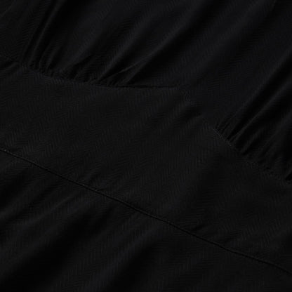 Women Midi Stetson Black Herringbone Twill Midi Dress Black
