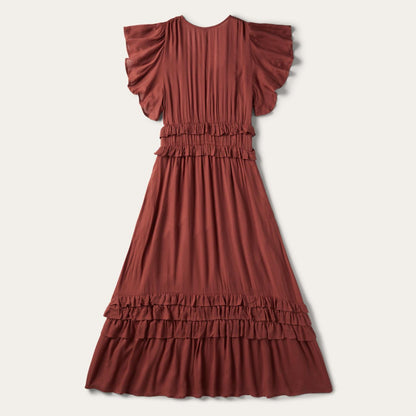 Women Midi Stetson Cinnamon Herringbone Dress Brown
