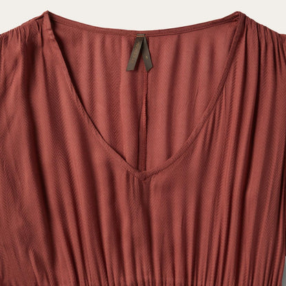 Women Midi Stetson Cinnamon Herringbone Dress Brown