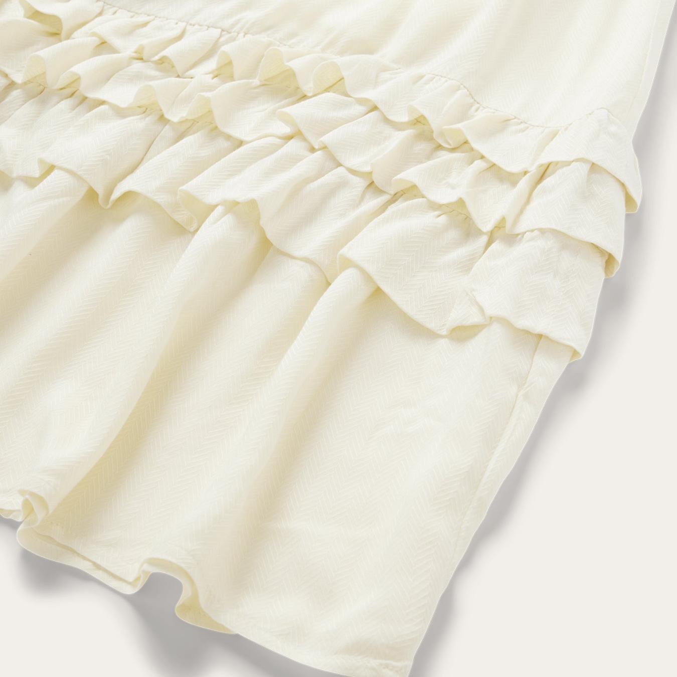 Women Midi Stetson Cream Herringbone Dress White