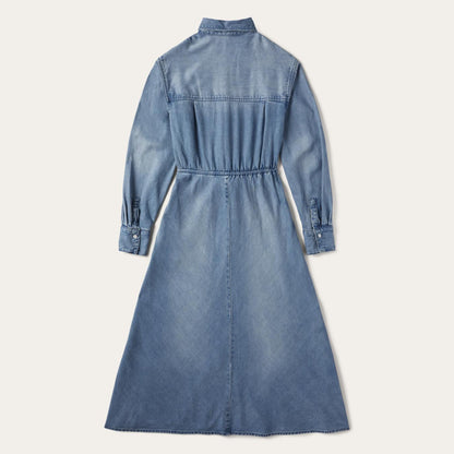 Women Midi Stetson Denim Tie-Front Dress Blue
