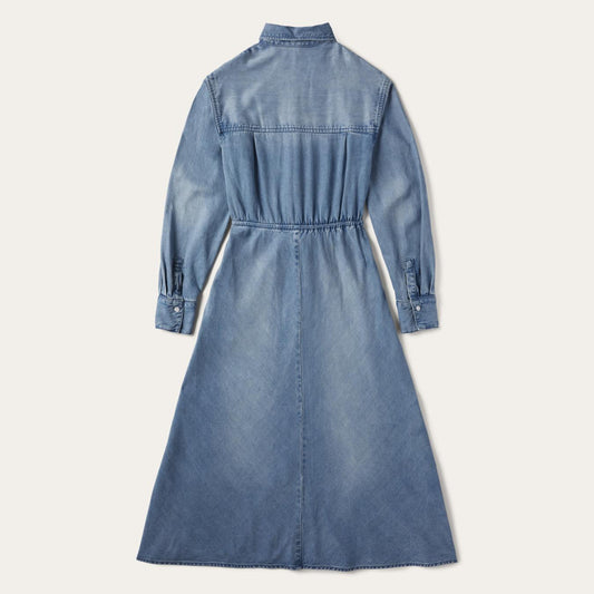 Women Midi Stetson Denim Tie-Front Dress Blue