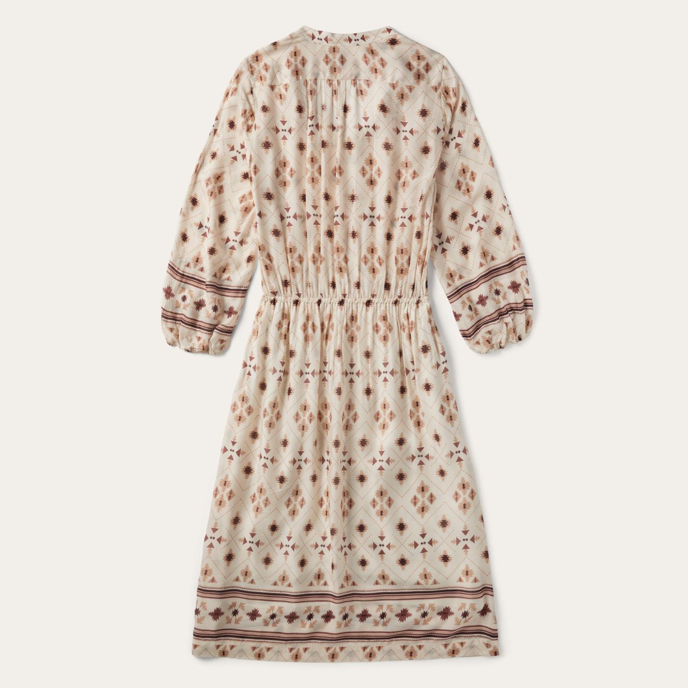 Women Midi Stetson Gaucho Herringbone Dress White