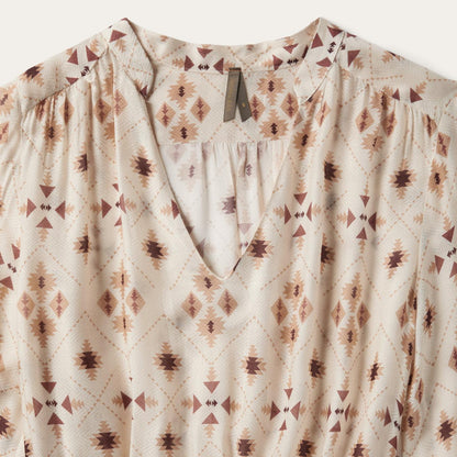 Women Midi Stetson Gaucho Herringbone Dress White