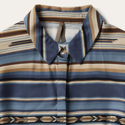 Women Midi Stetson Indigo Serape Print Dress Blue