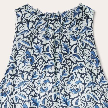 Women Midi Stetson Indigo Tapestry Print Prairie Dress Blue
