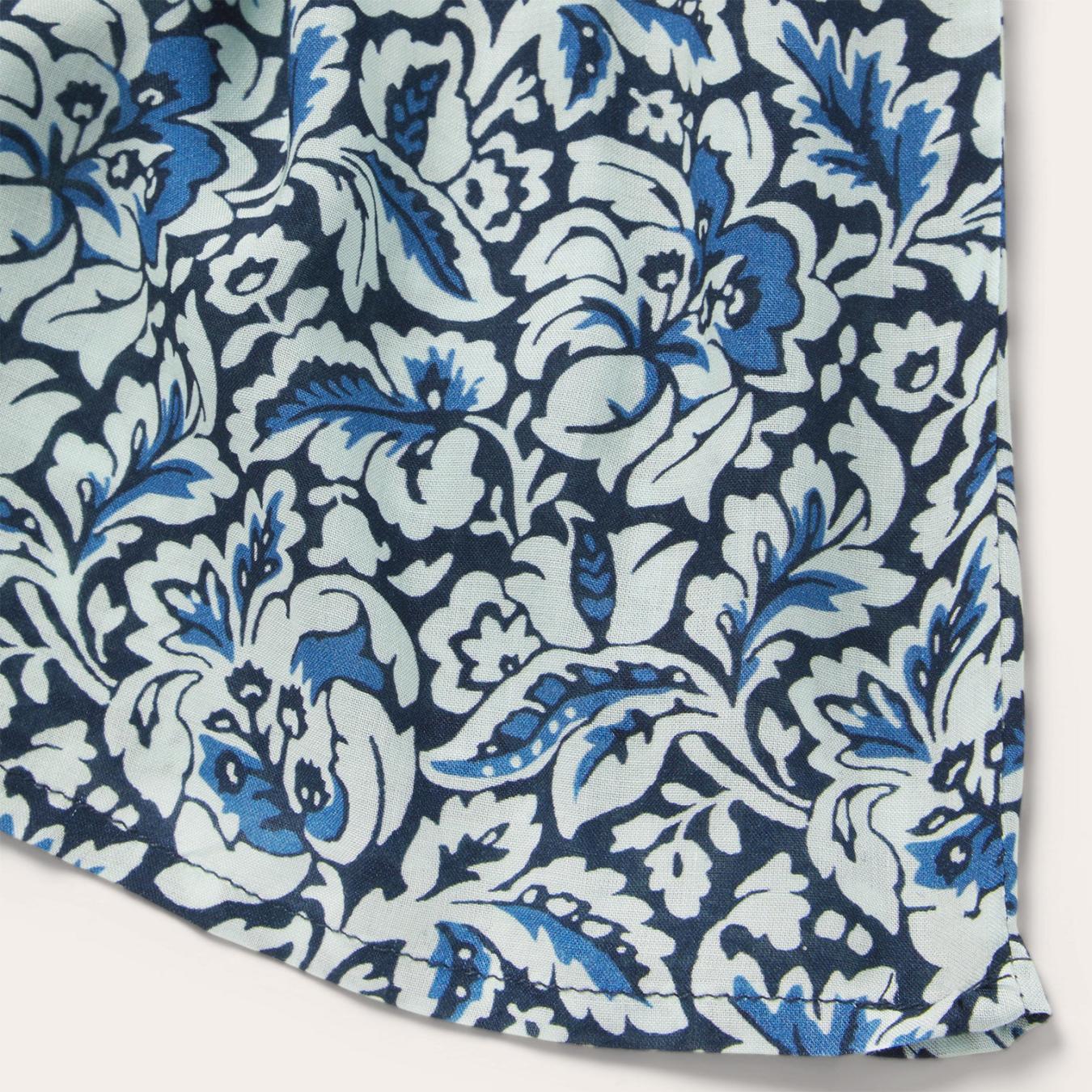 Women Midi Stetson Indigo Tapestry Print Prairie Dress Blue