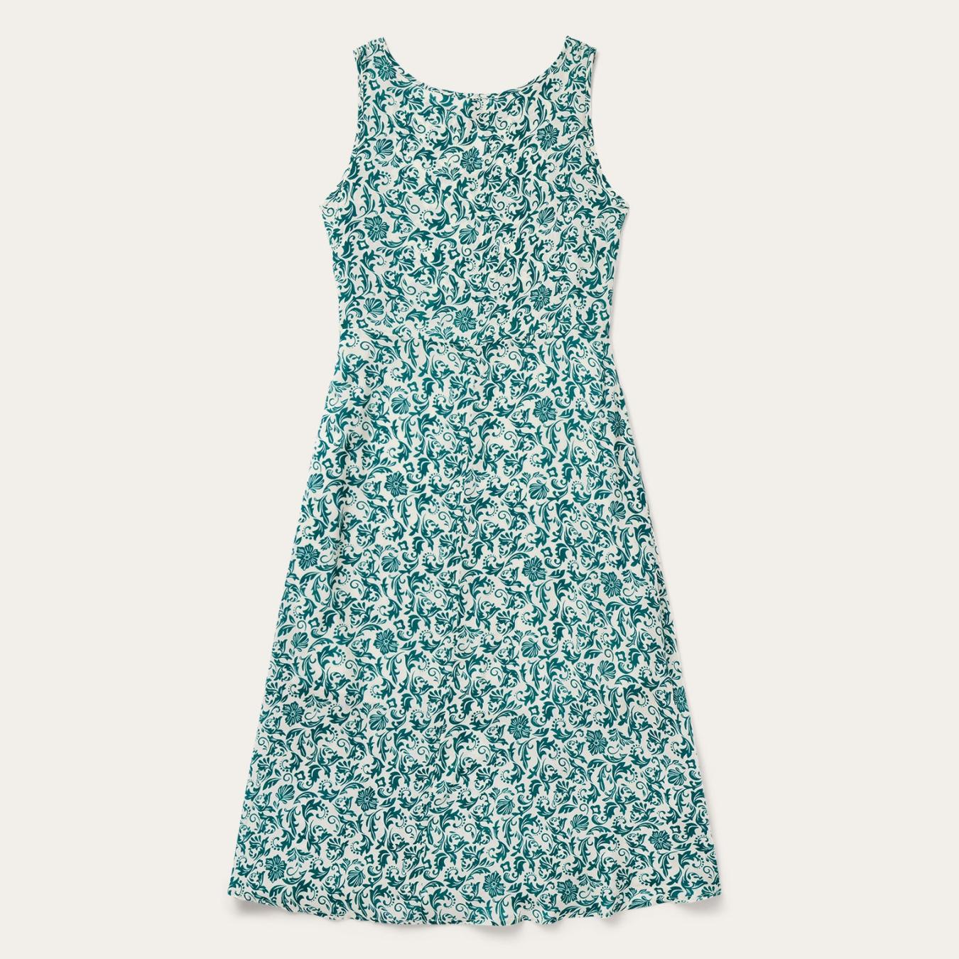 Women Midi Stetson Jade Floral Print Sleeveless Dress Green