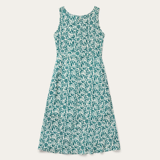 Women Midi Stetson Jade Floral Print Sleeveless Dress Green