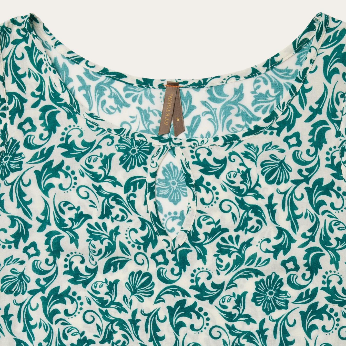 Women Midi Stetson Jade Floral Print Sleeveless Dress Green