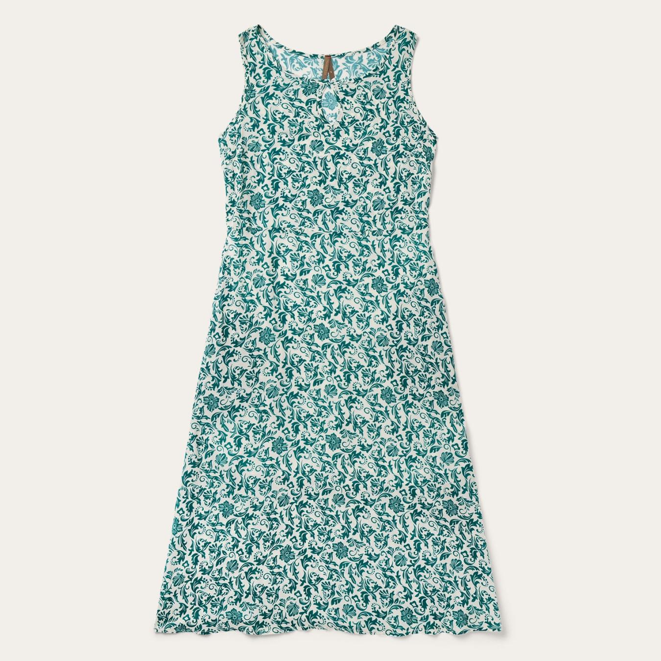 Women Midi Stetson Jade Floral Print Sleeveless Dress Green
