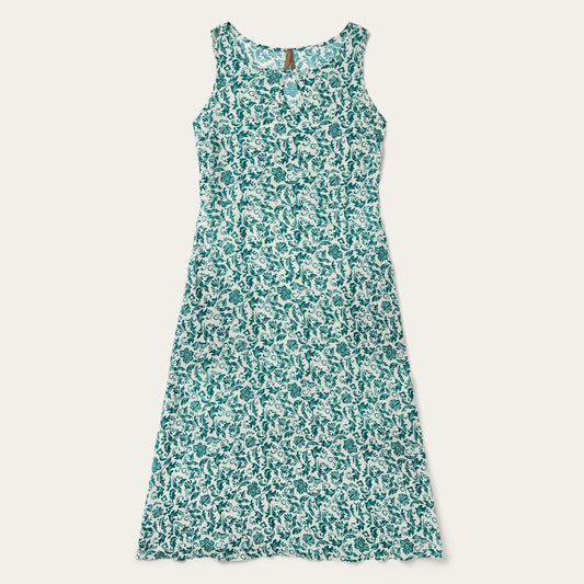 Women Midi Stetson Jade Floral Print Sleeveless Dress Green