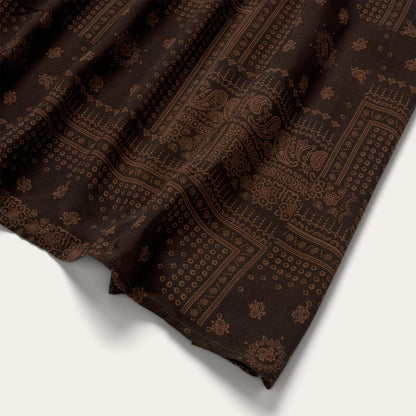 Women Midi Stetson Patchwork Bandana Print Dress Brown