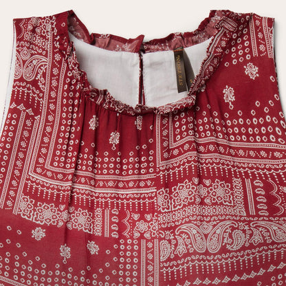 Women Midi Stetson Red Bandana Patchwork Dress Red