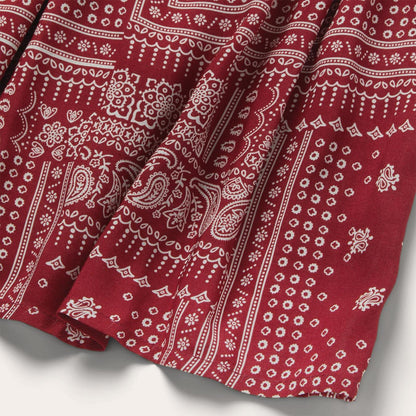 Women Midi Stetson Red Bandana Patchwork Dress Red