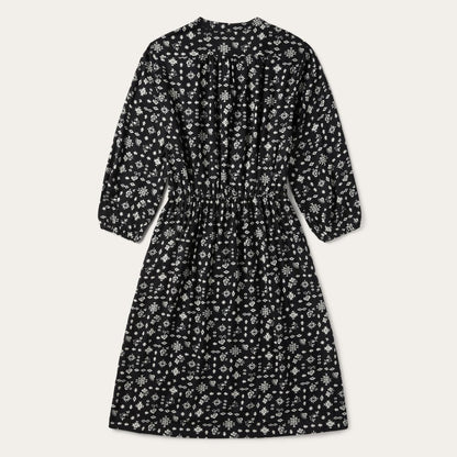 Women Midi Stetson Southwestern Ditzy Print Dress Black