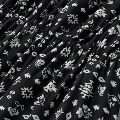 Women Midi Stetson Southwestern Ditzy Print Dress Black
