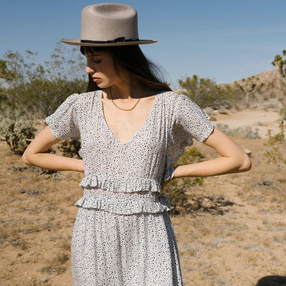 Women Midi Stetson Stars Print Dress White
