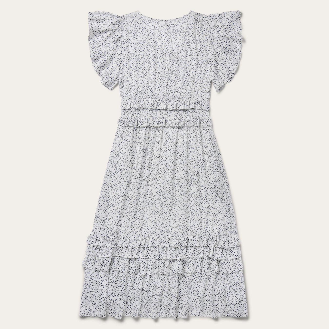 Women Midi Stetson Stars Print Dress White