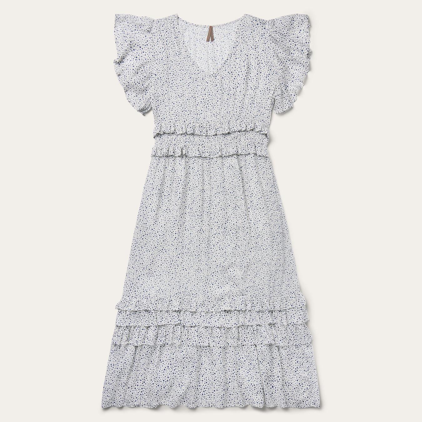 Women Midi Stetson Stars Print Dress White