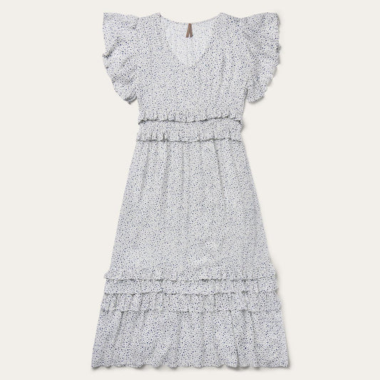 Women Midi Stetson Stars Print Dress White