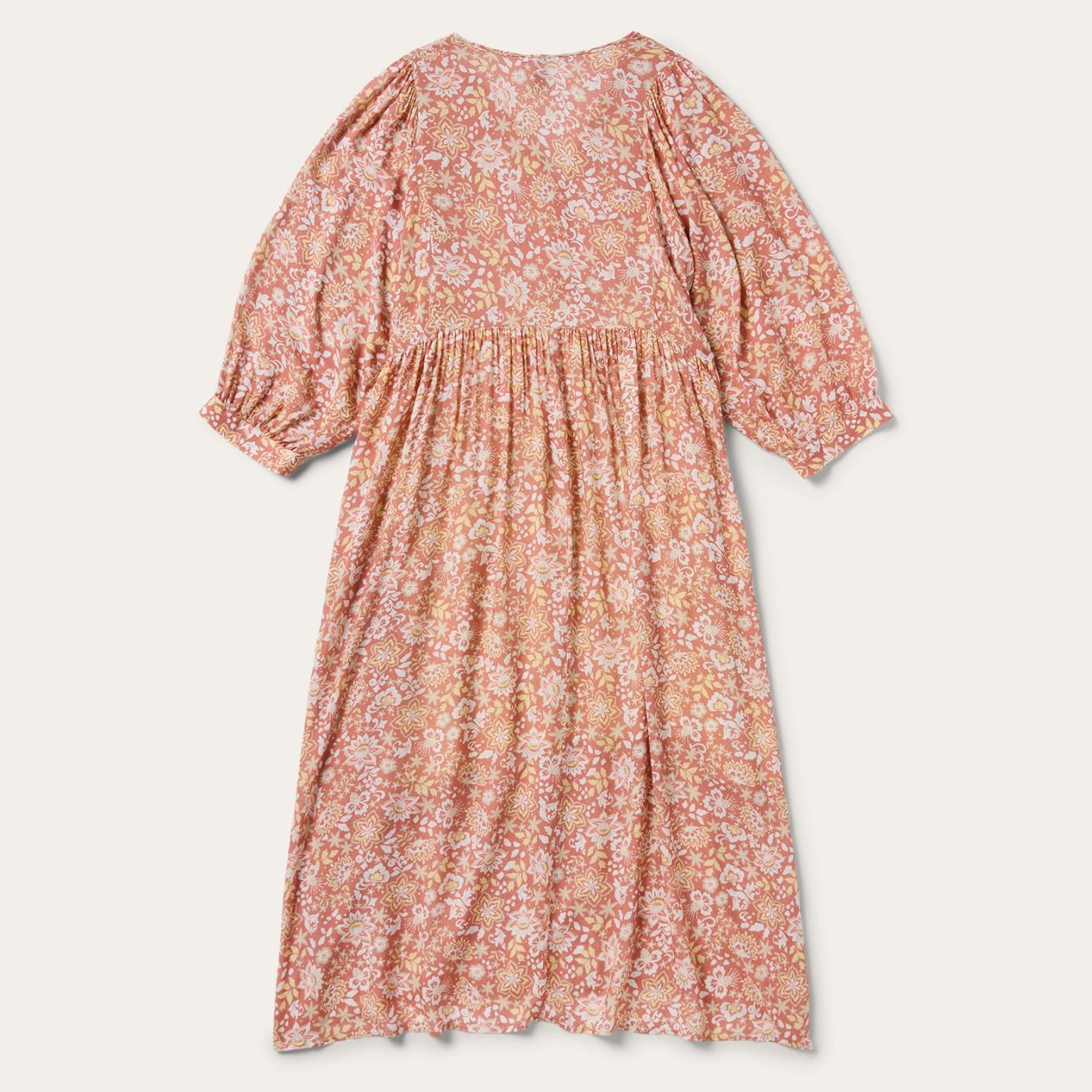 Women Midi Stetson Sunset Floral Print Rayon Dress Pink