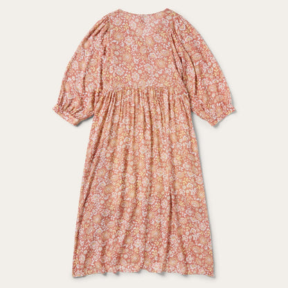 Women Midi Stetson Sunset Floral Print Rayon Dress Pink