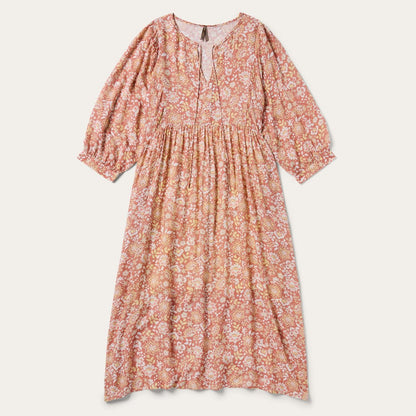 Women Midi Stetson Sunset Floral Print Rayon Dress Pink
