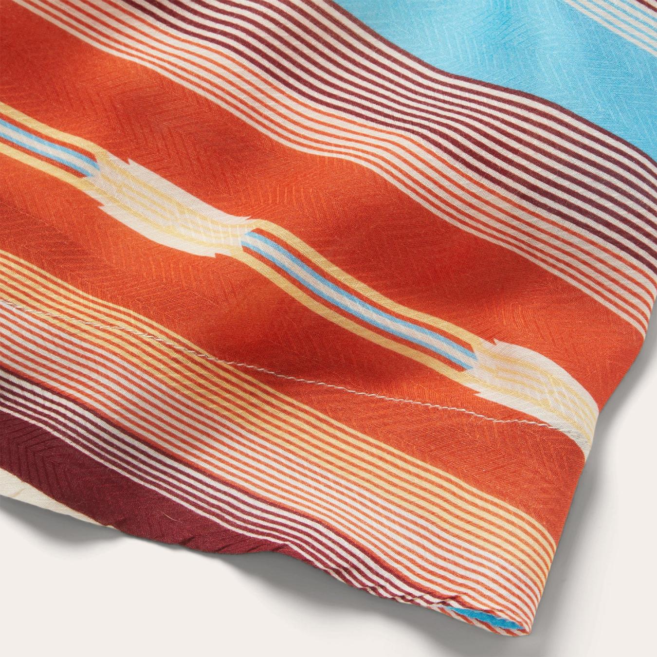 Women Midi Stetson Sunset Serape Print Rayon Herringbone Wrap Front Dress Multi