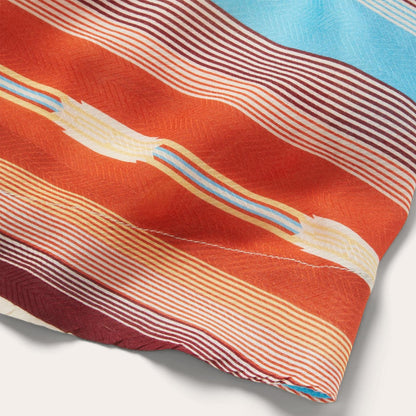Women Midi Stetson Sunset Serape Print Rayon Herringbone Wrap Front Dress Multi