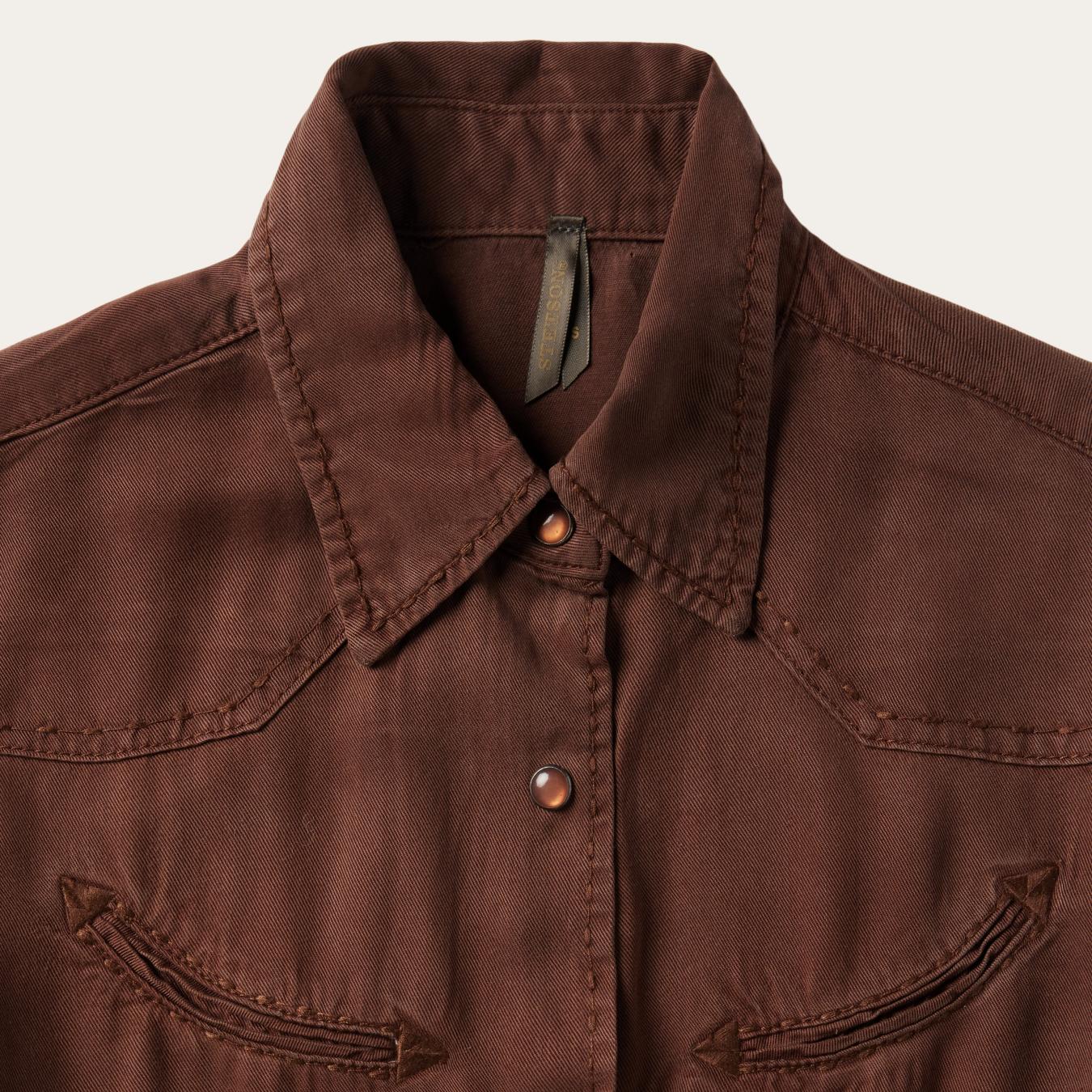 Women Midi Stetson Tobacco Western Dress Brown